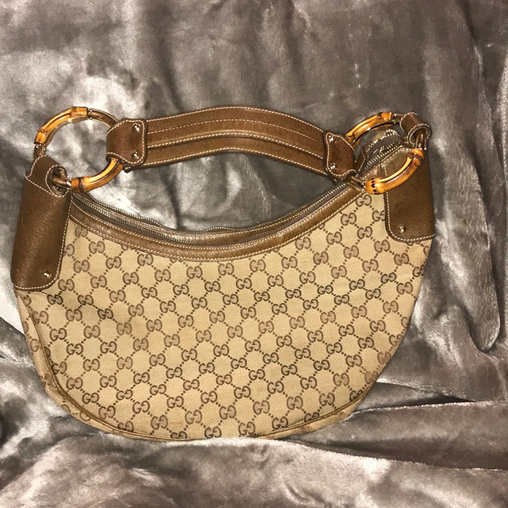 GG Canvas Medium Bamboo Hobo